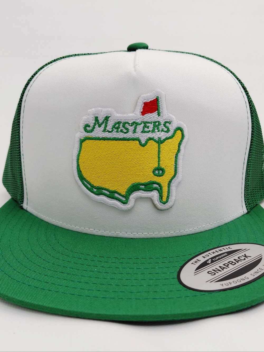 Masters Golf Flat Bill Trucker Cap Hat Mesh Snapback Embroidered Patch